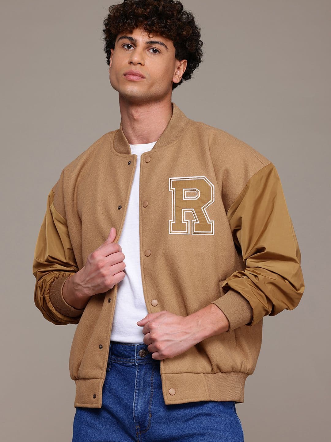 The Roadster Lifestyle Co. Fleece Applique Detail Bomber Jacket - view 1