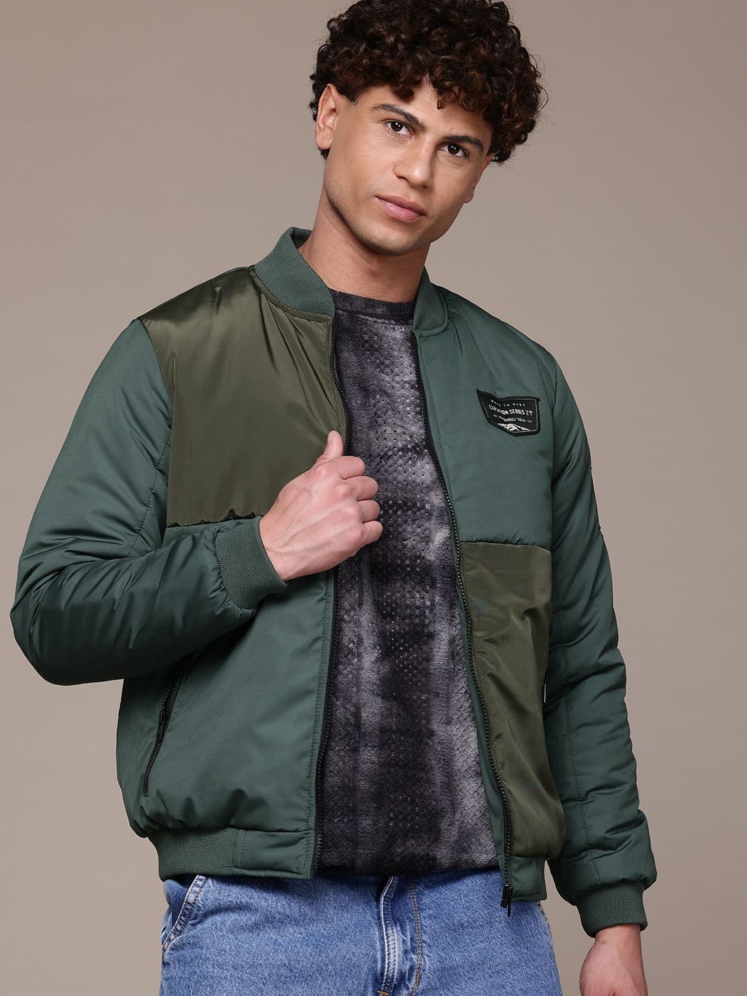 The Roadster Lifestyle Co. Colourblocked Bomber Jacket - view 1