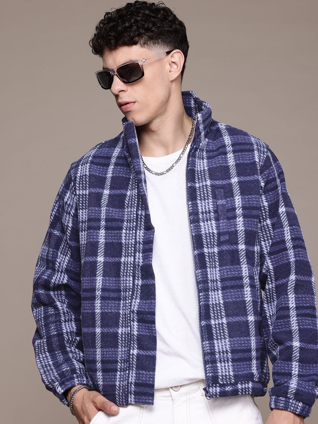 The Roadster Lifestyle Co. Checked Fleece Tailored Jacket - view 1