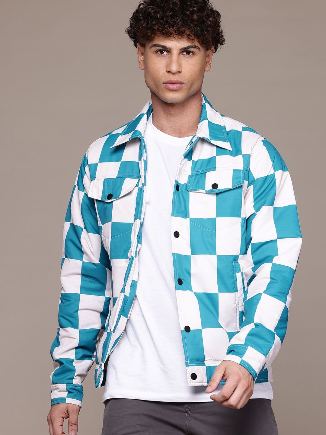 Roadster The Lifestyle Co. Checked Padded Jacket - view 1