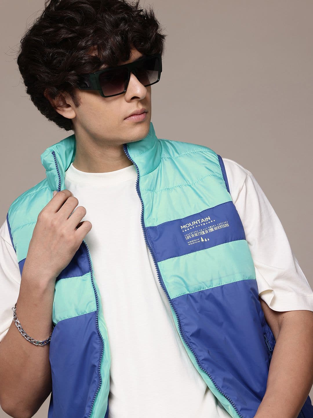 Roadster The Lifestyle Co. Colourblocked Gilet Padded Jacket - view 1
