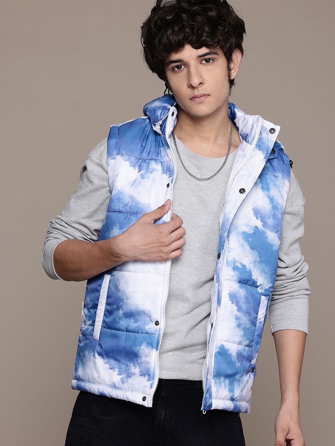 The Roadster Lifestyle Co. Tie and Dye Hooded Gilet - view 1