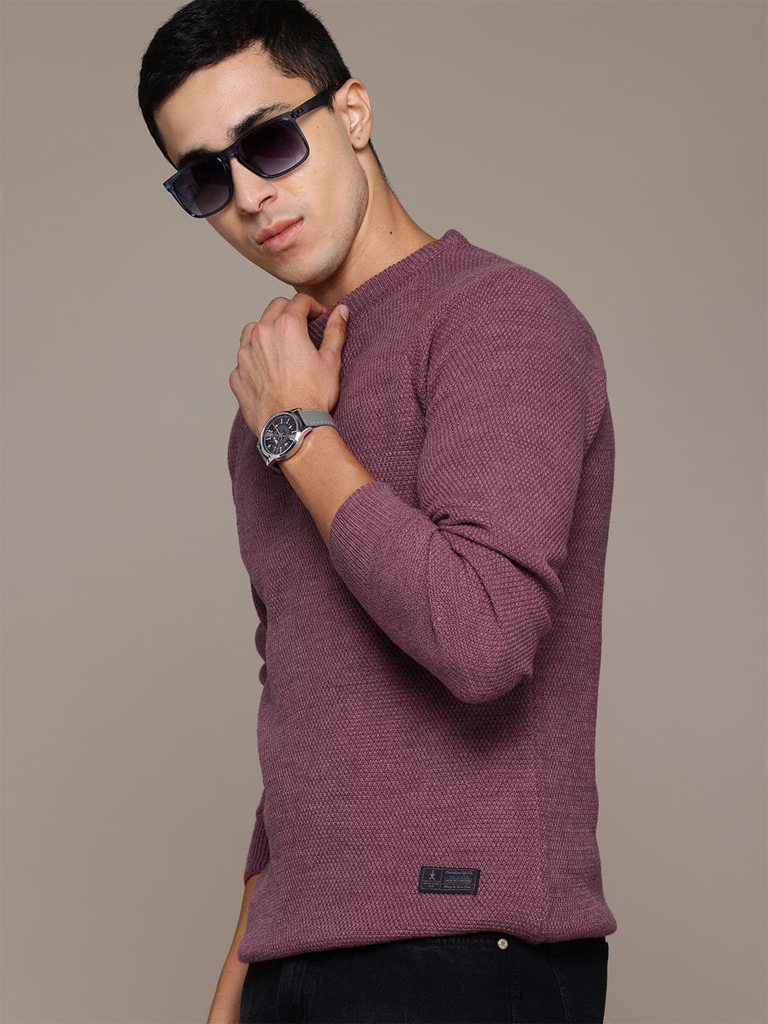 The Roadster Lifestyle Co. Raglan Sleeves Knitted Pullover - view 1