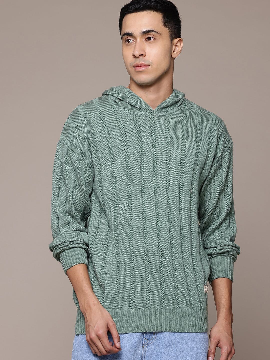 The Roadster Lifestyle Co. Self-Striped Hooded Pullover - view 1