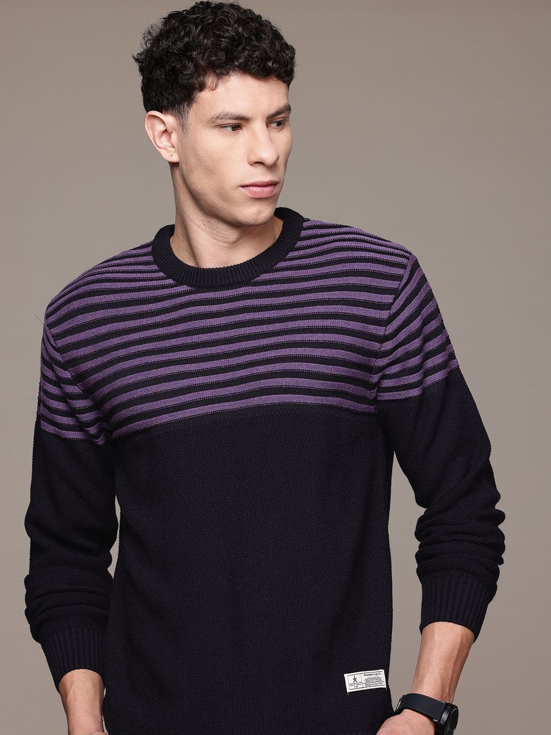The Roadster Lifestyle Co. Self-Striped Pullover - view 1