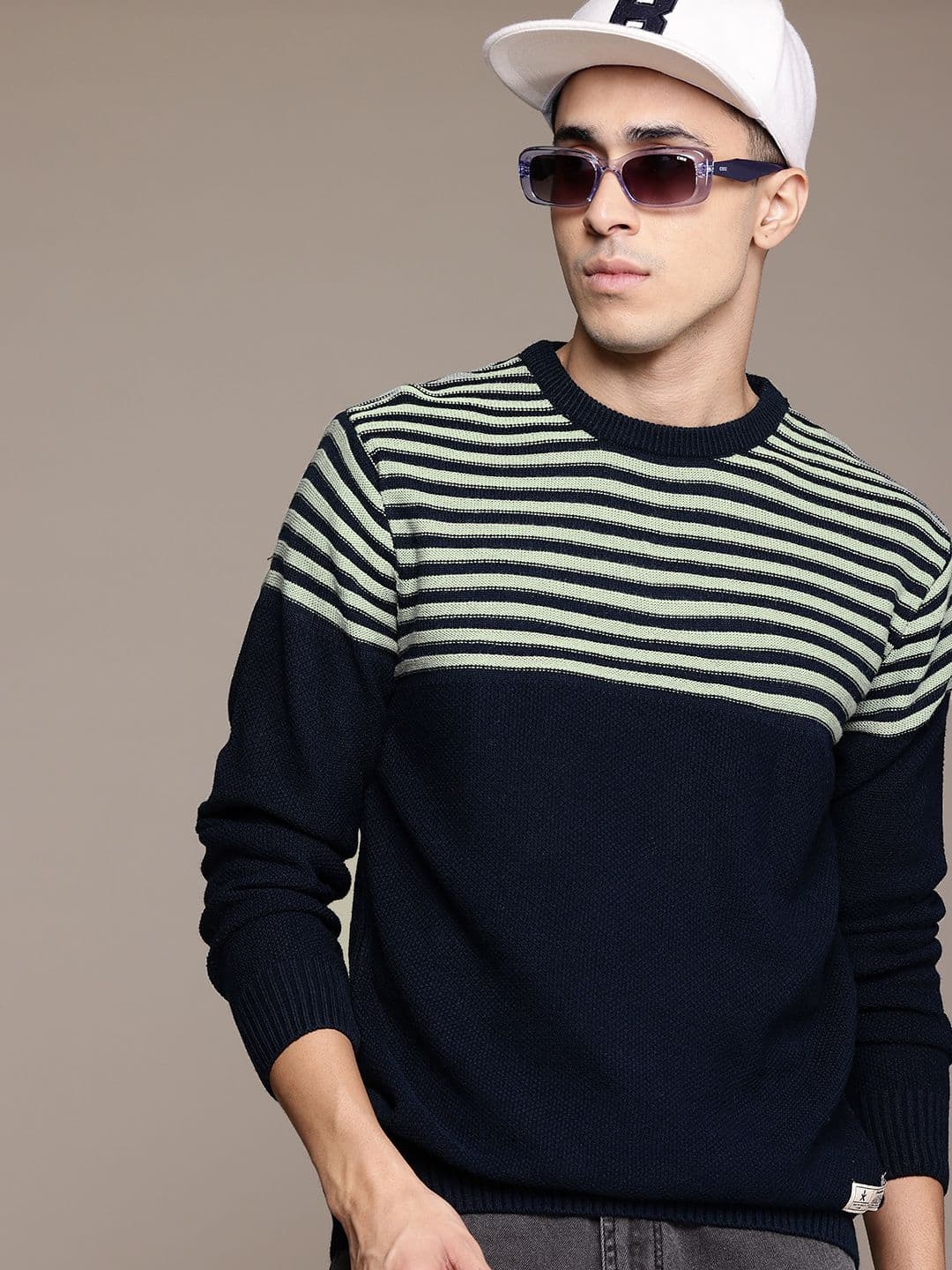 The Roadster Lifestyle Co. Striped Acrylic Pullover