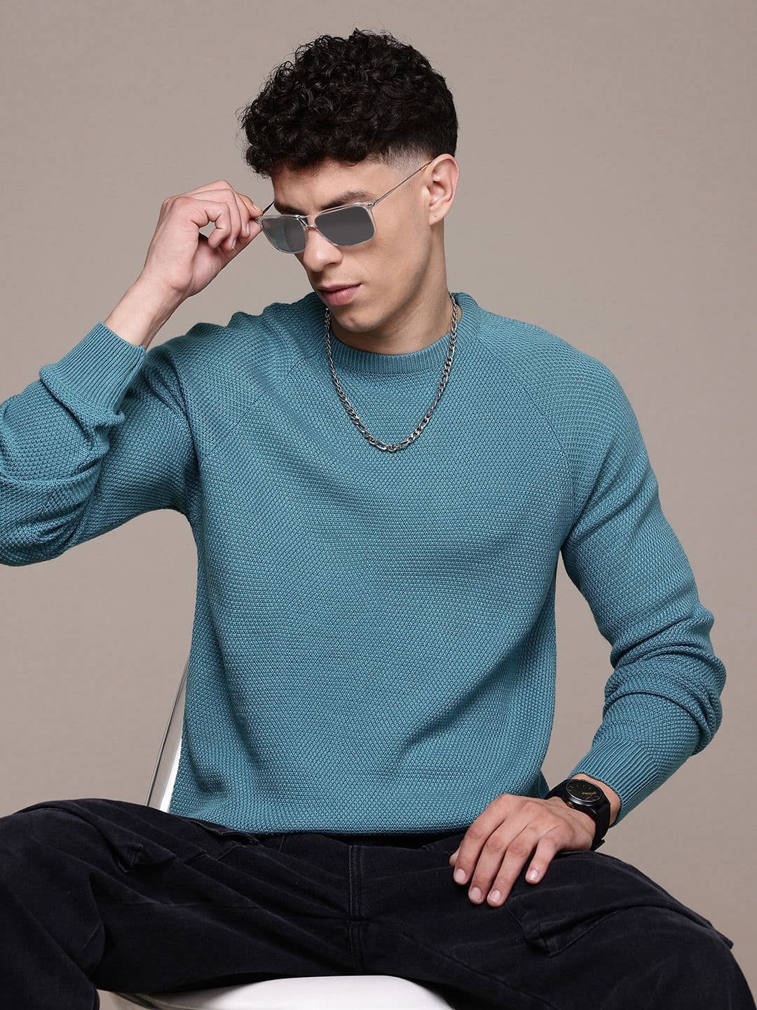 The Roadster Lifestyle Co. Round Neck Acrylic Pullover - view 1