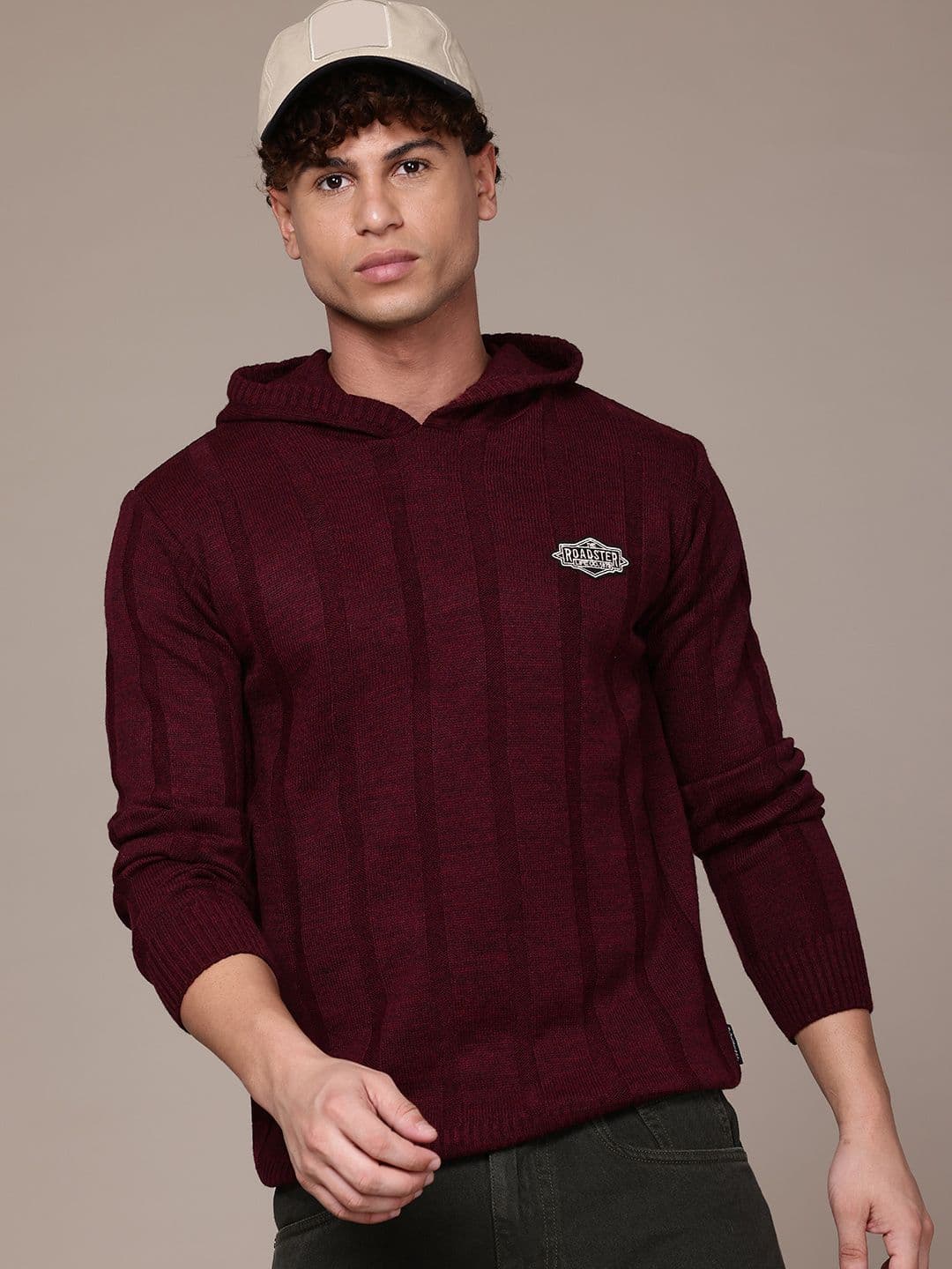 The Roadster Lifestyle Co. Ribbed Acrylic Hooded Pullover - view 1