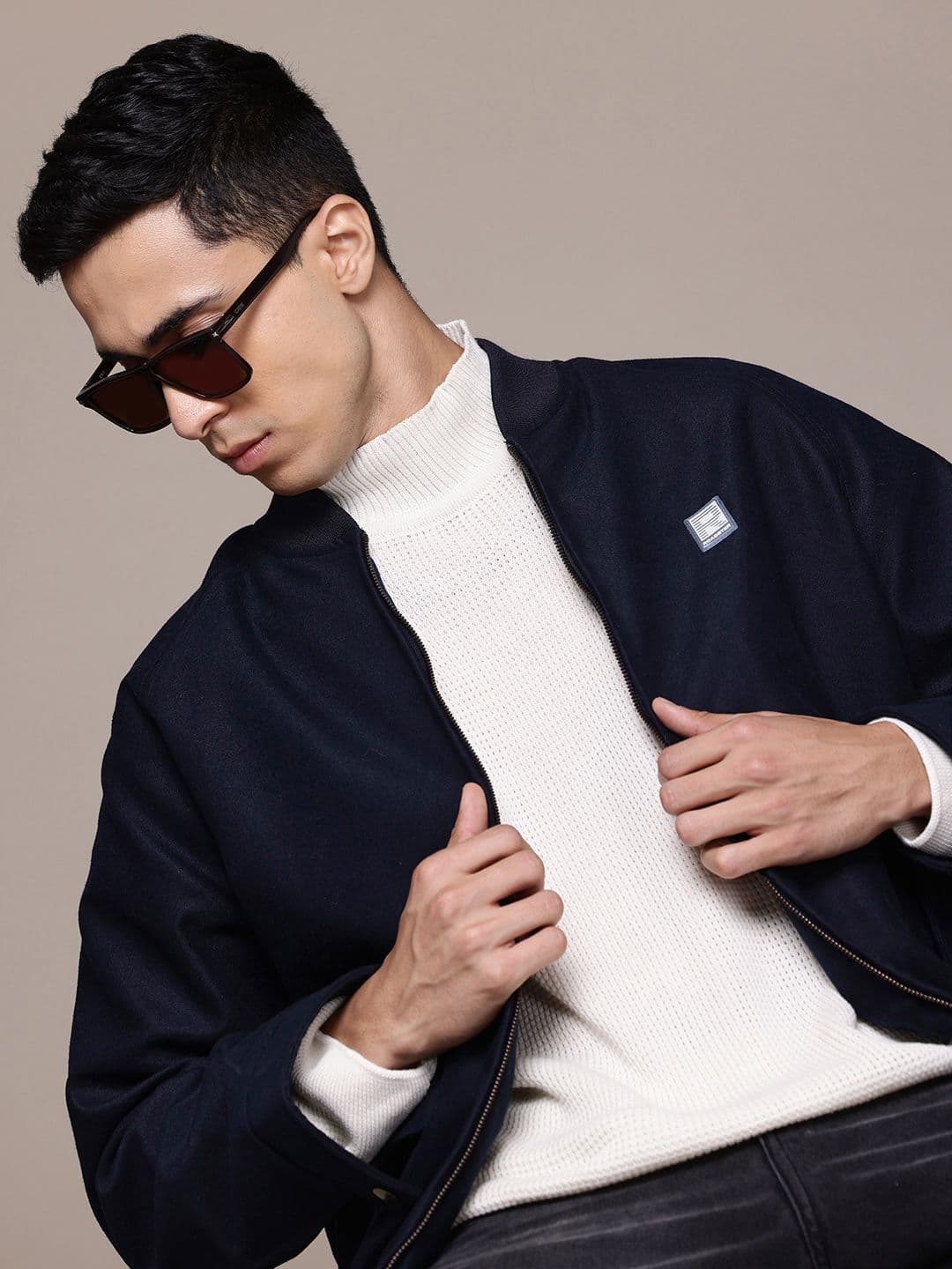 The Roadster Lifestyle Co. Stand Collar Bomber Jacket - view 1