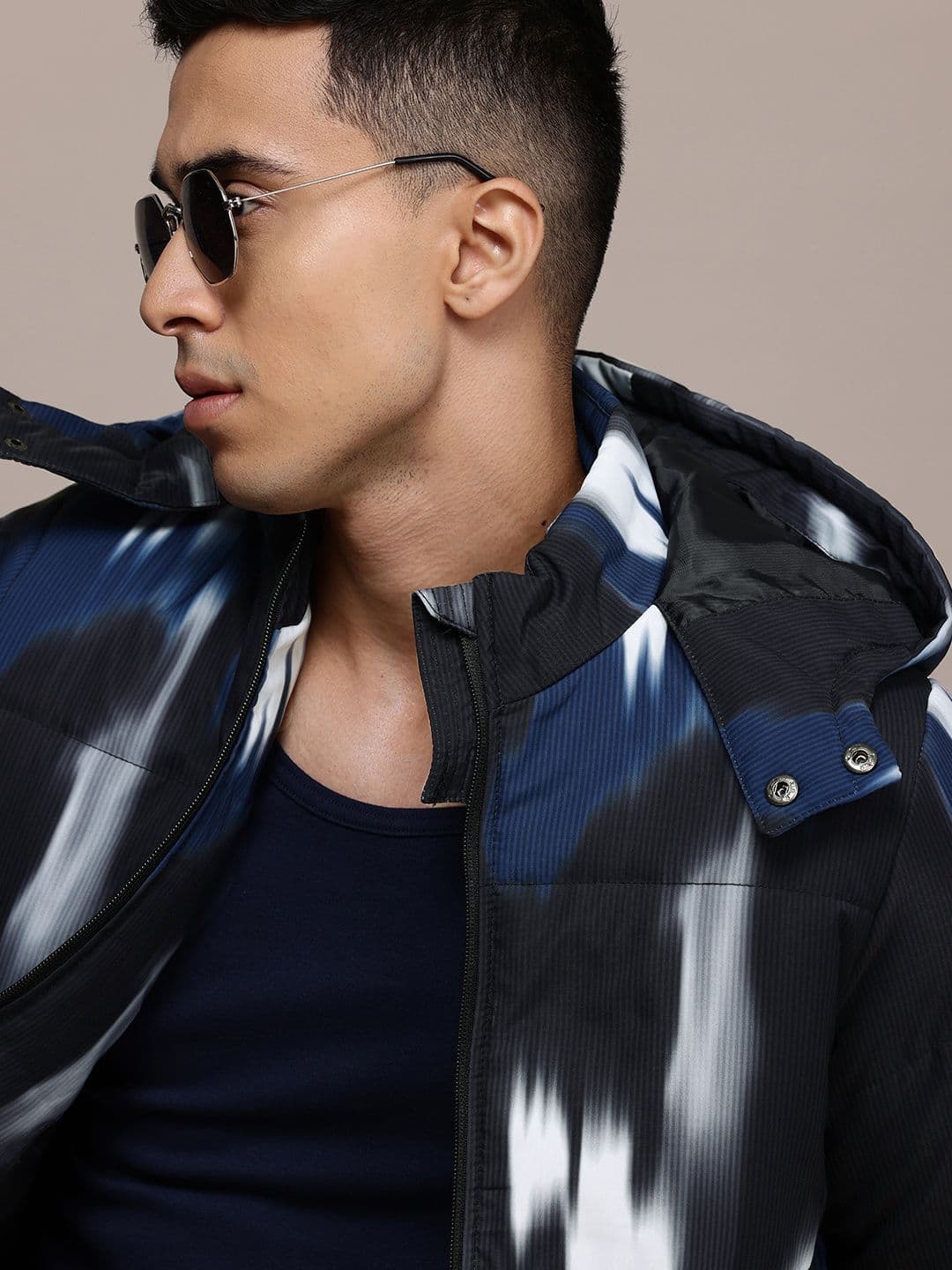The Roadster Lifestyle Co. Tie & Dye Printed Hooded Padded Jacket - view 1