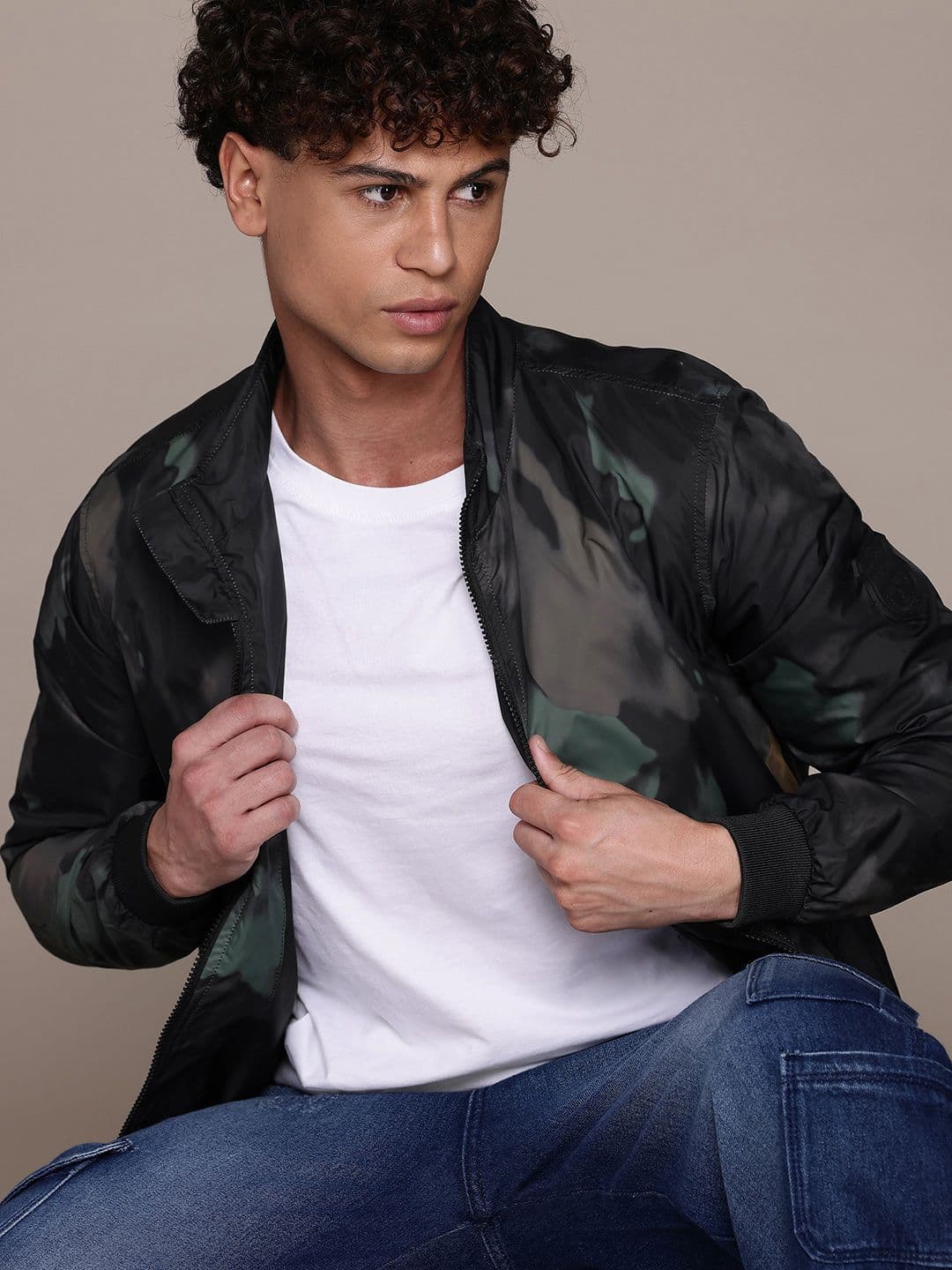 Roadster The Lifestyle Co. Tie and Dye Printed Bomber Jacket - view 1