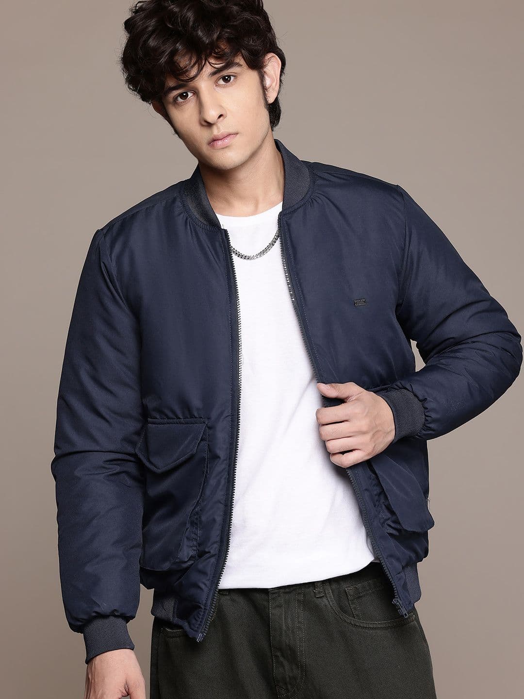 The Roadster Lifestyle Co. Oversized Pockets Bomber Jacket - view 1