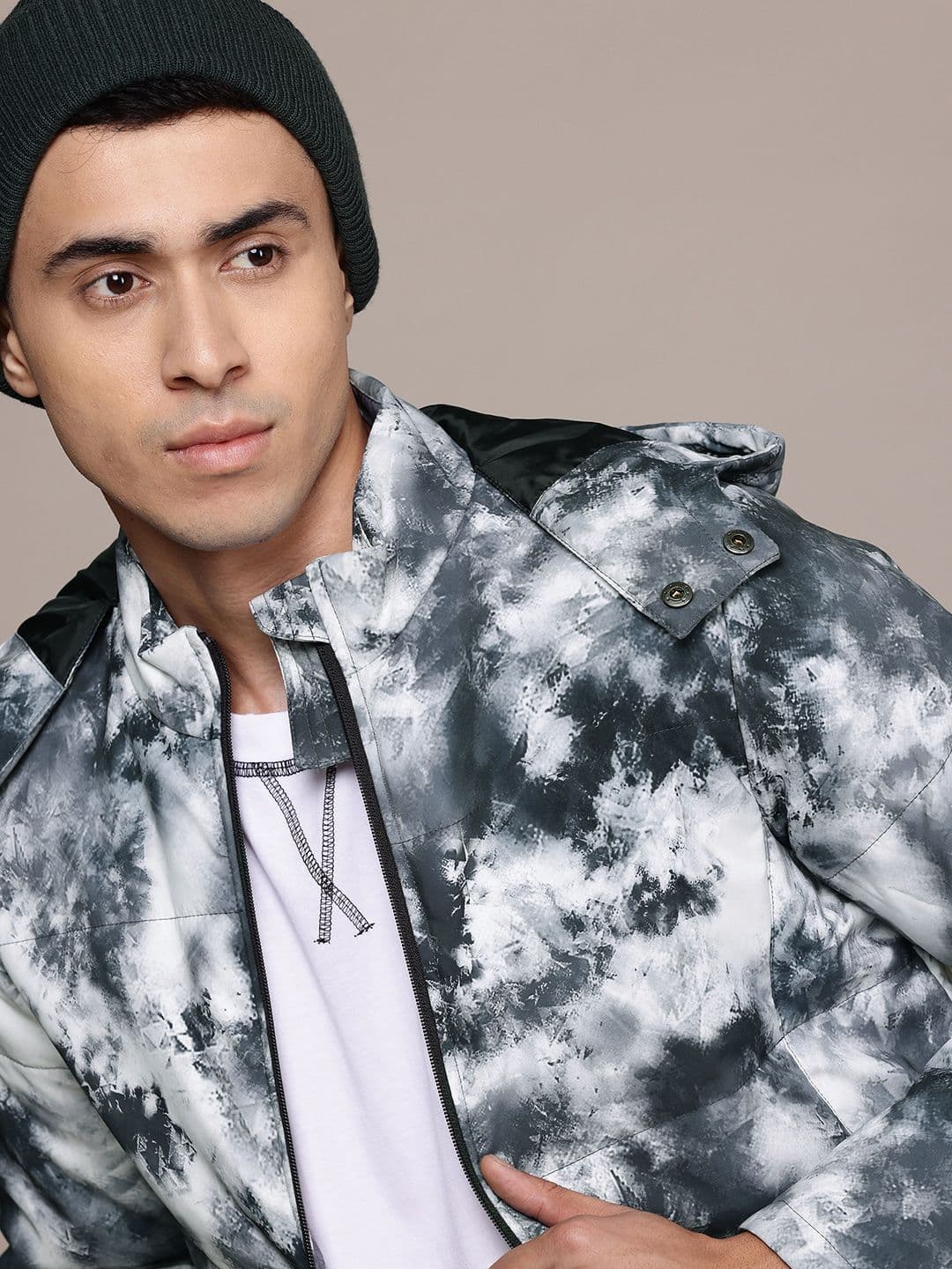The Roadster Lifestyle Co. Printed Padded Jacket with Hood - view 1