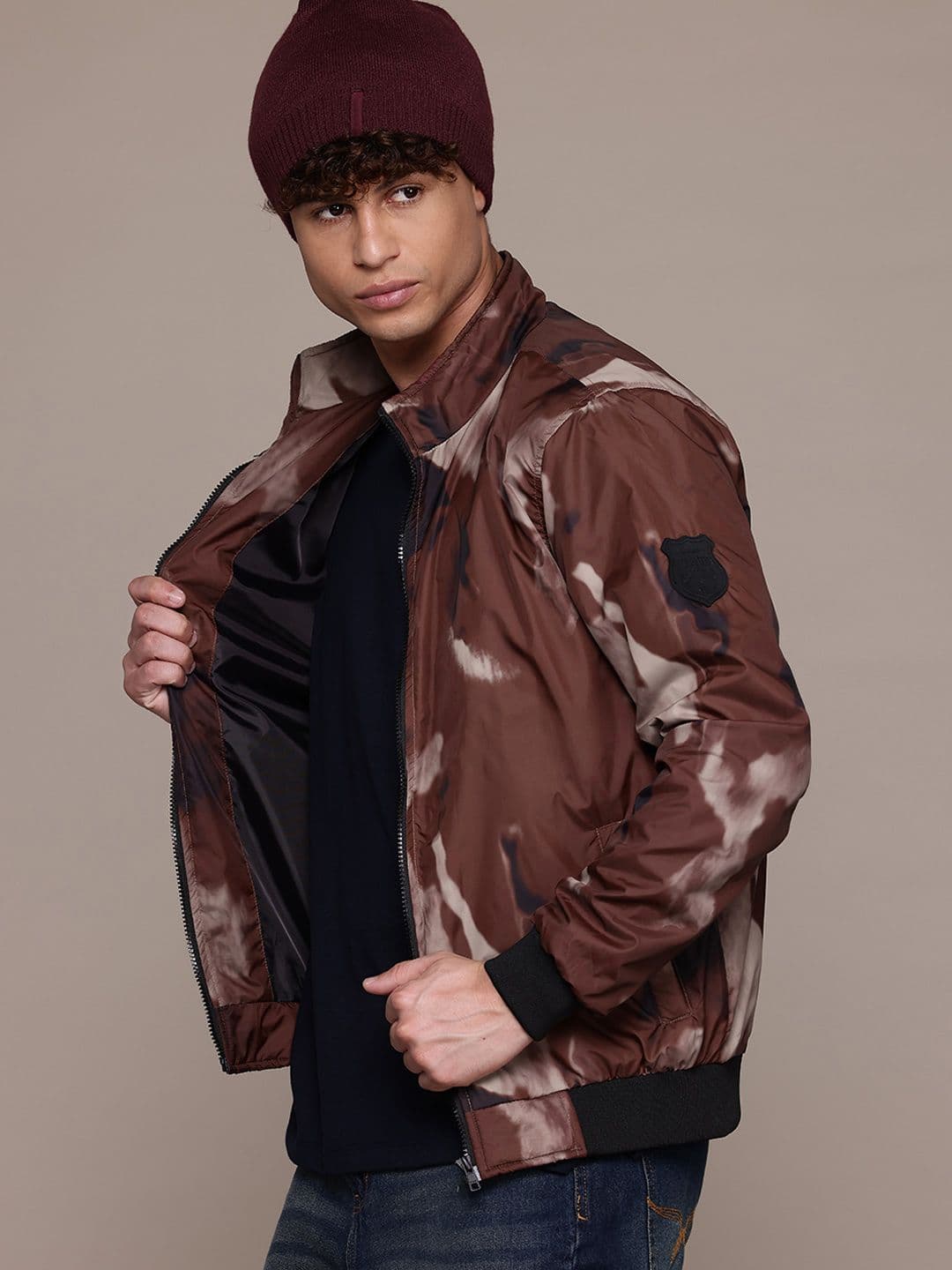 Roadster The Lifestyle Co. Tie and Dye Printed Bomber Jacket - view 1