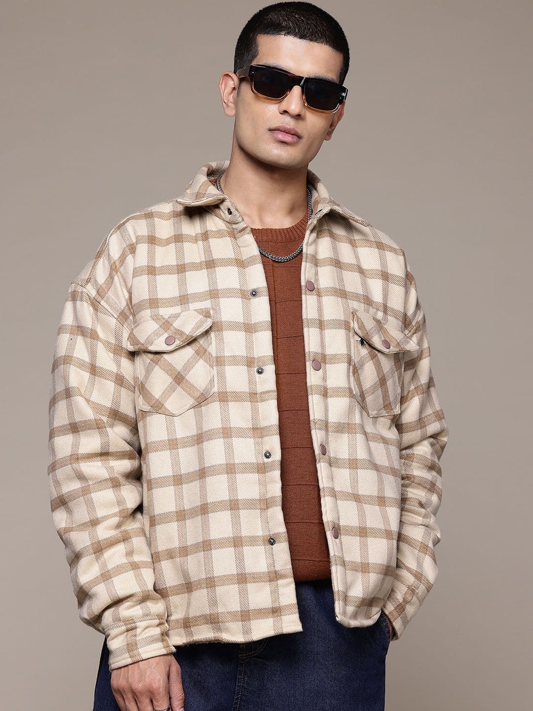The Roadster Lifestyle Co. Checked Fleece Lined Jacket - view 1