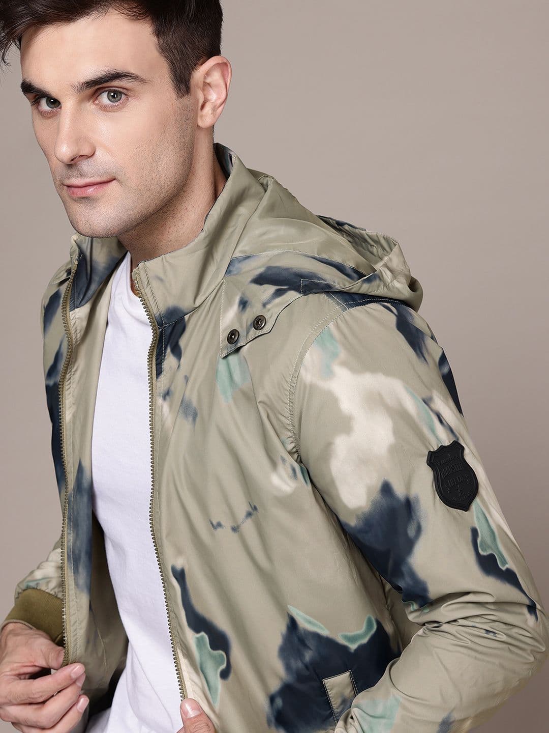 The Roadster Life Co. Abstract Printed Hooded Tailored Jacket - view 1