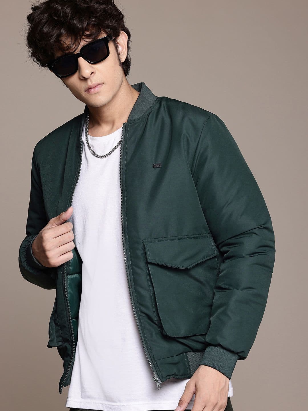 The Roadster Lifestyle Co. Oversized Pockets Bomber Jacket - view 1