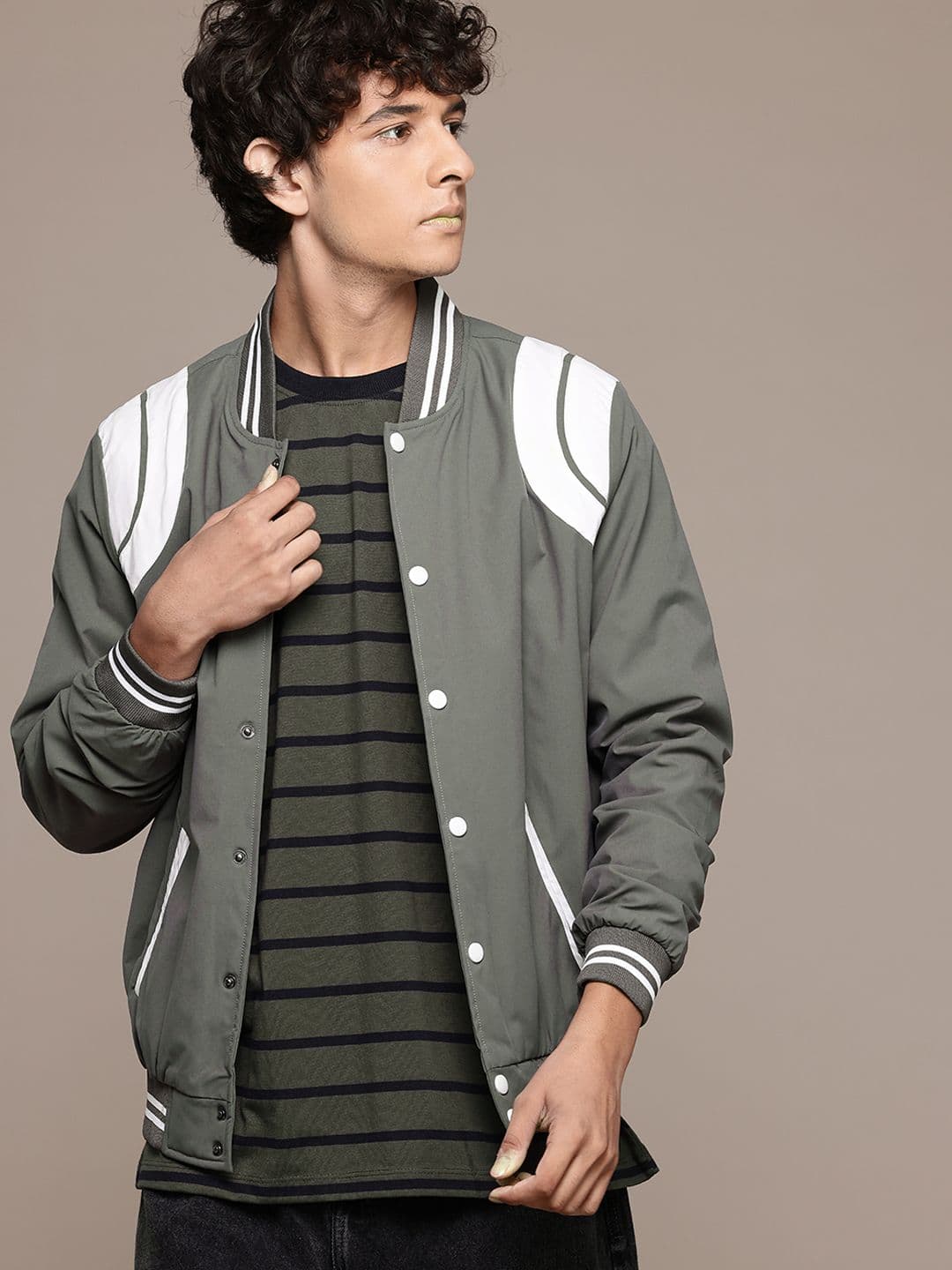The Roadster Lifestyle Co. Printed Detail Bomber Jacket - view 1