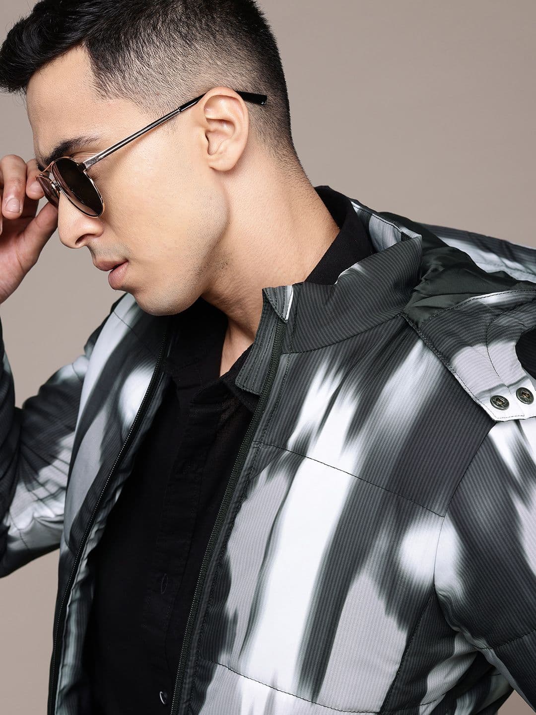 The Roadster Lifestyle Co. Tie & Dye Printed Hooded Padded Jacket - view 1