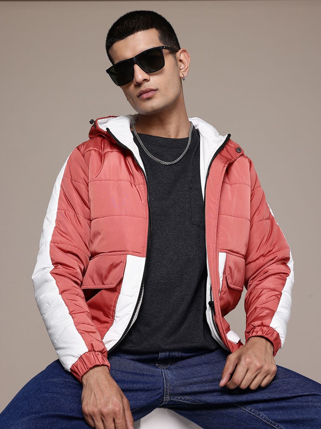 The Roadster Lifestyle Co. Men Brand Logo Puffer Jacket - view 1