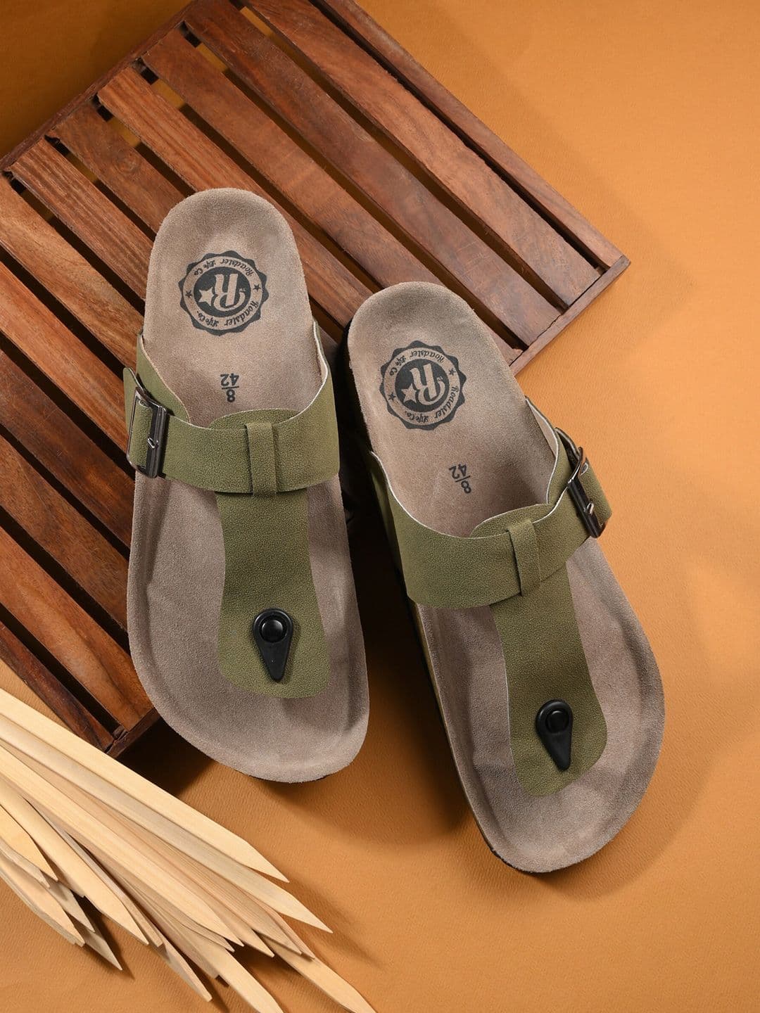 The Roadster Lifestyle Co. Men Green Slip-On Comfort Sandals - view 1