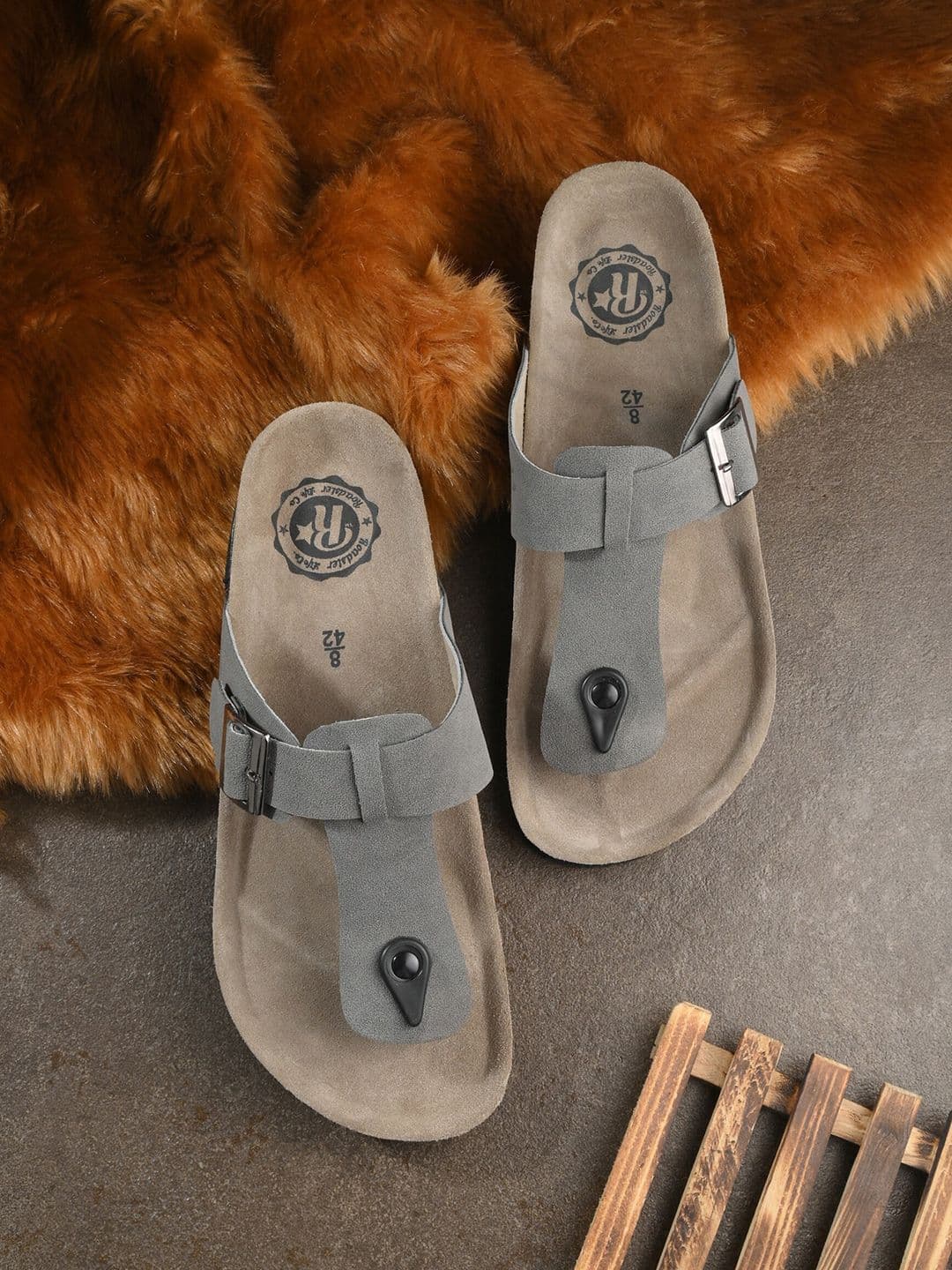 The Roadster Lifestyle Co. Men Grey Slip-On Comfort Sandals - view 1