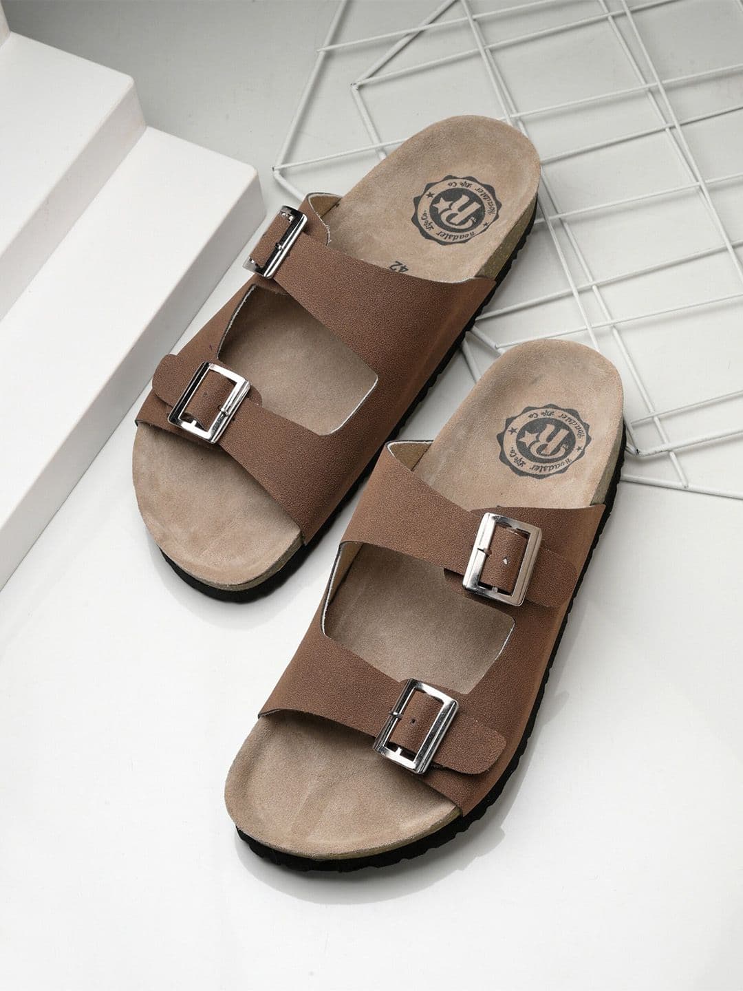The Roadster Lifestyle Co. Men Brown Slip-On Comfort Sandals - view 1