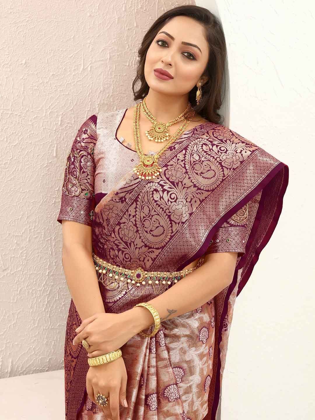 Tankori Floral Woven Design Zari Tissue Kanjeevaram Saree - view 1