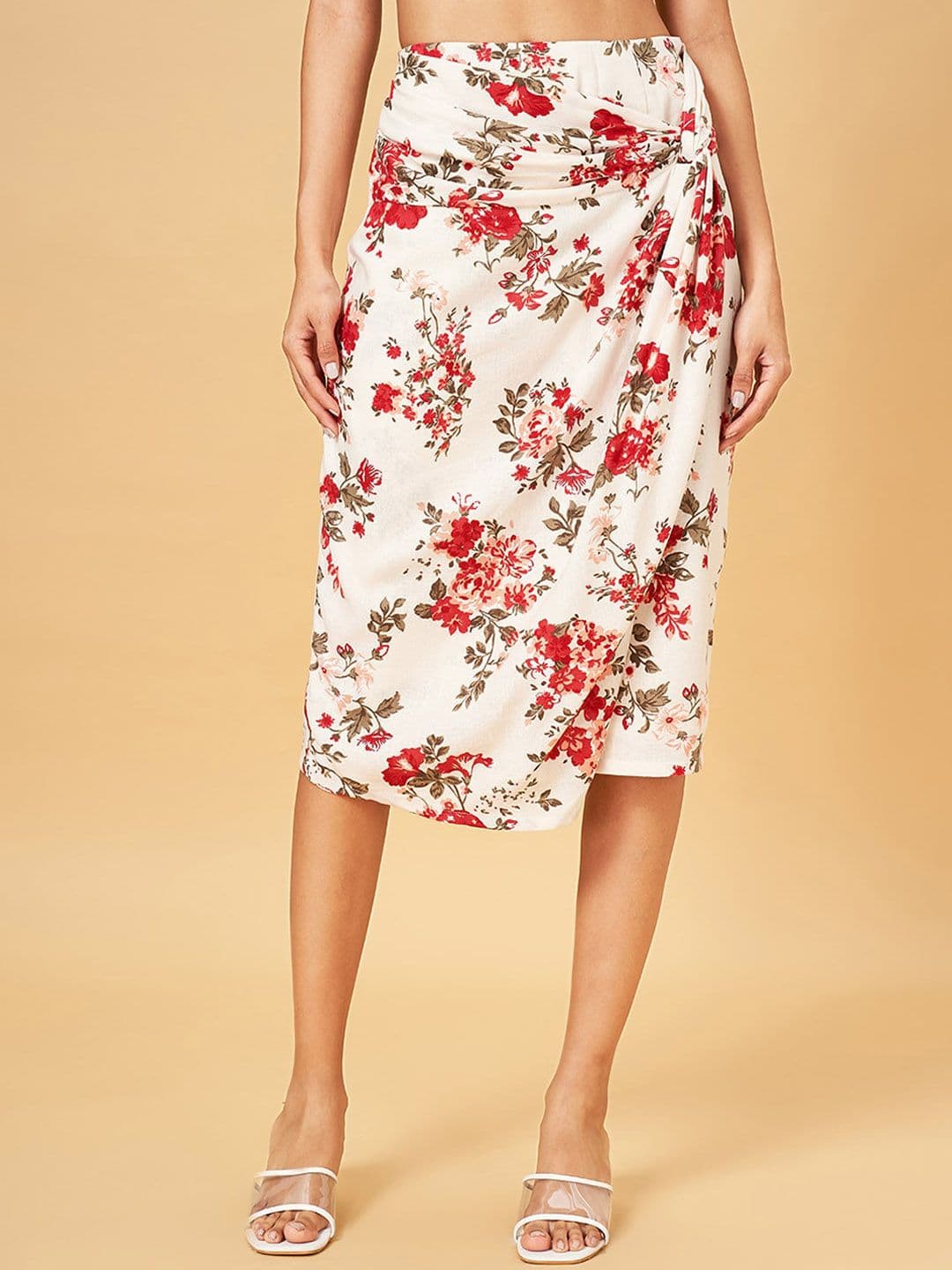 Honey by Pantaloons Floral Printed Wrap Knee-Length Skirt - view 1