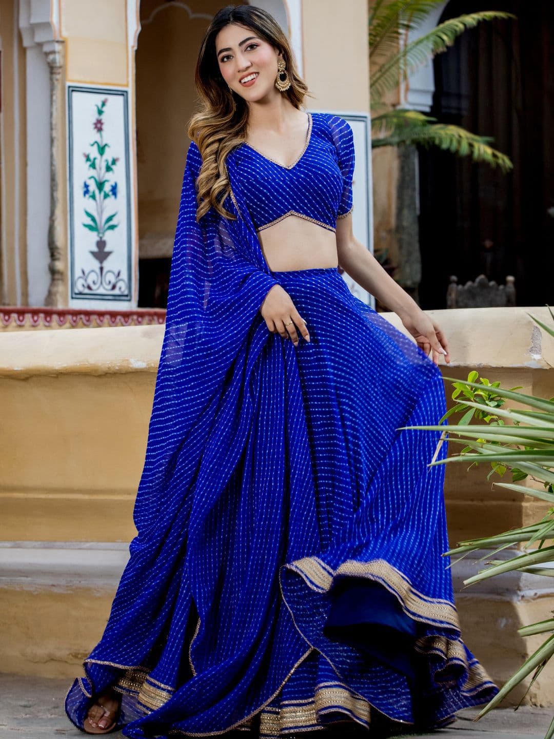 HOUSE OF JAMOTI Bandhani Gotta Patti Printed Lehenga Choli With Dupatta - view 1