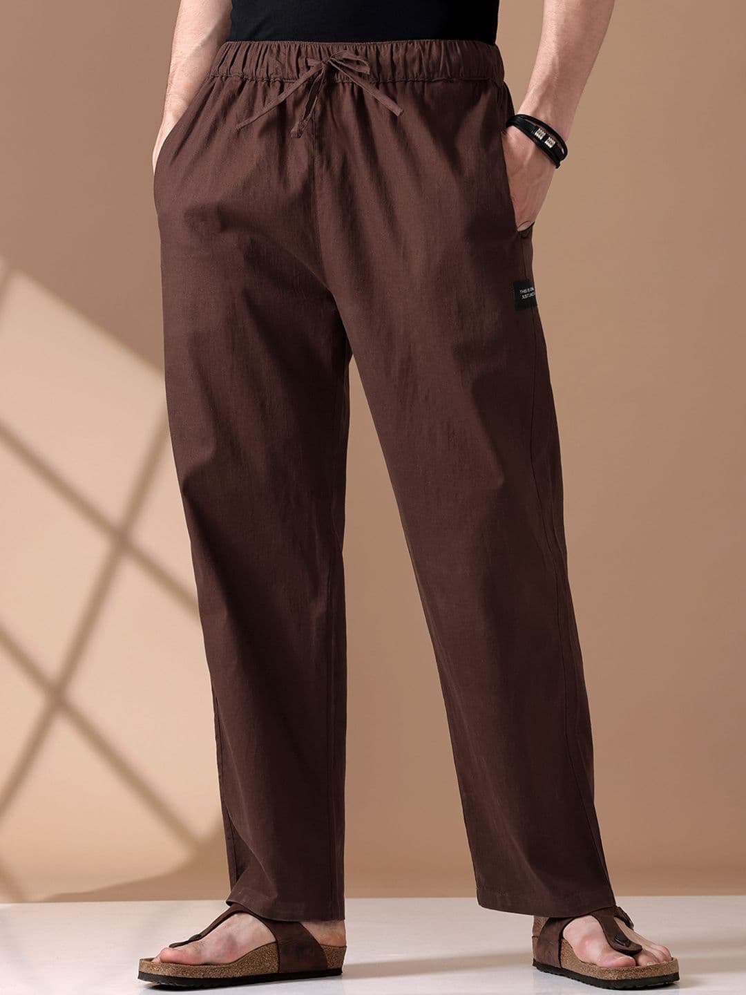 Beyoung Men Loose Fit Mid-Rise Cotton Lounge Pants - view 1