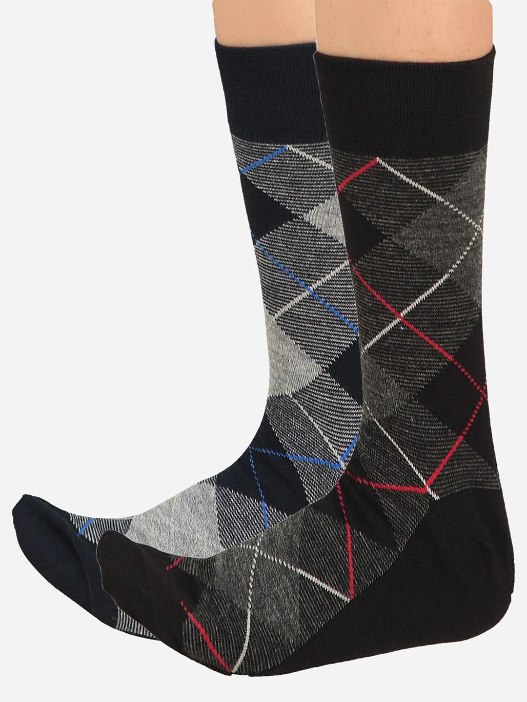 Bodycare Men Pack Of 2 Checked Calf Length Socks - view 1
