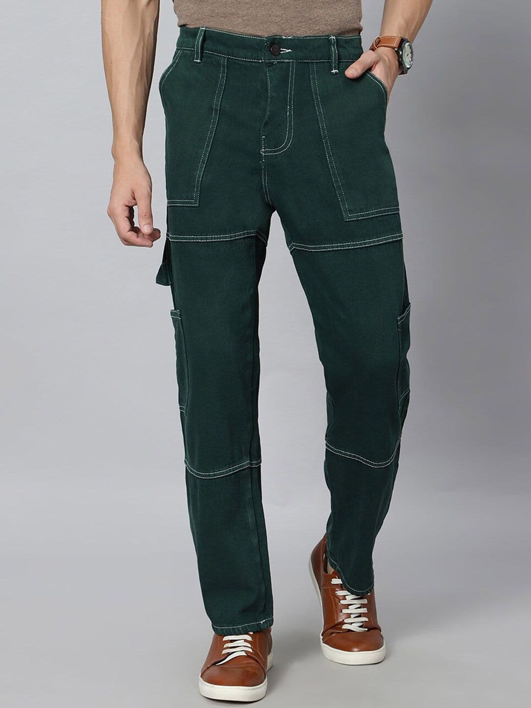 ARBIA FUNKI Men Mid-Rise Clean Look Cotton Cargo Jeans - view 1