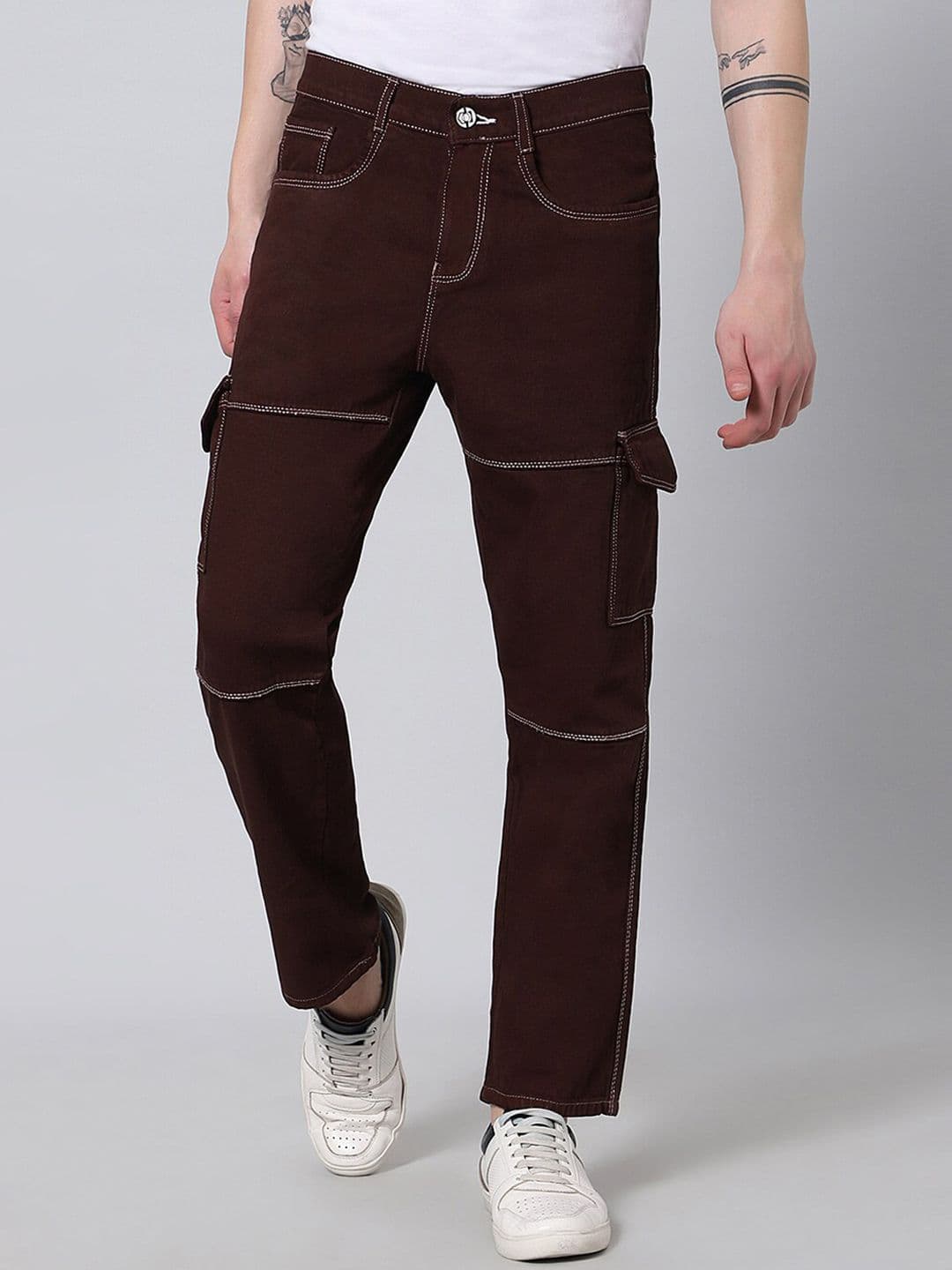 ARBIA FUNKI Men Mid-Rise Clean Look Cotton Cargo Style Jeans - view 1
