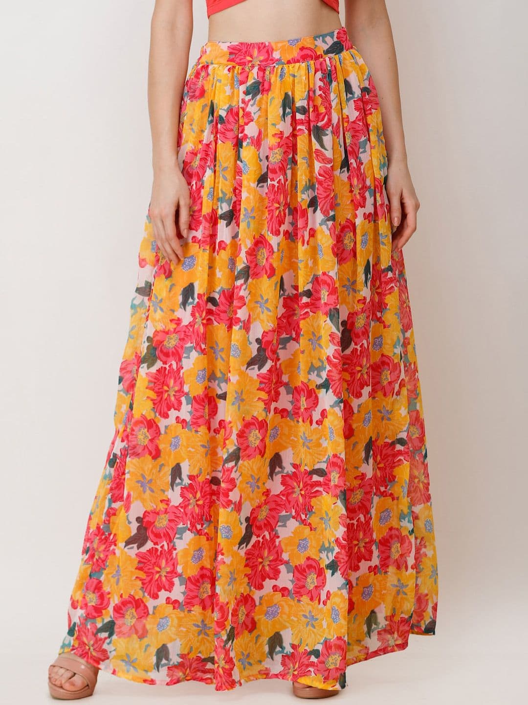 MINOS Printed Flared Maxi Skirt - view 1