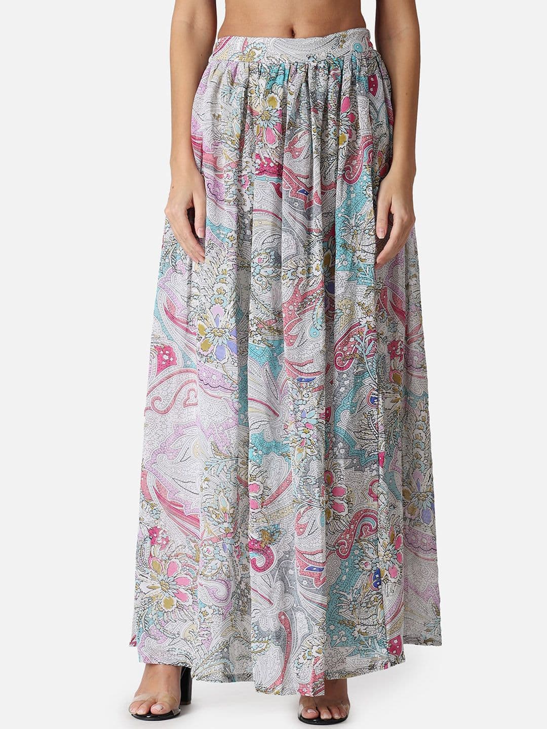 MINOS Floral Printed Flared Maxi Skirt - view 1