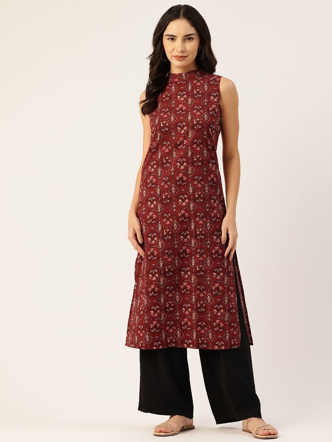 FERANOID Floral Printed Pure Cotton Kurta - view 1