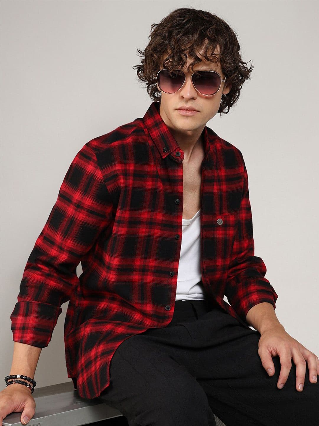 CAHOOT Men's Classic Buffalo Checked Cotton Casual Shirt - view 1