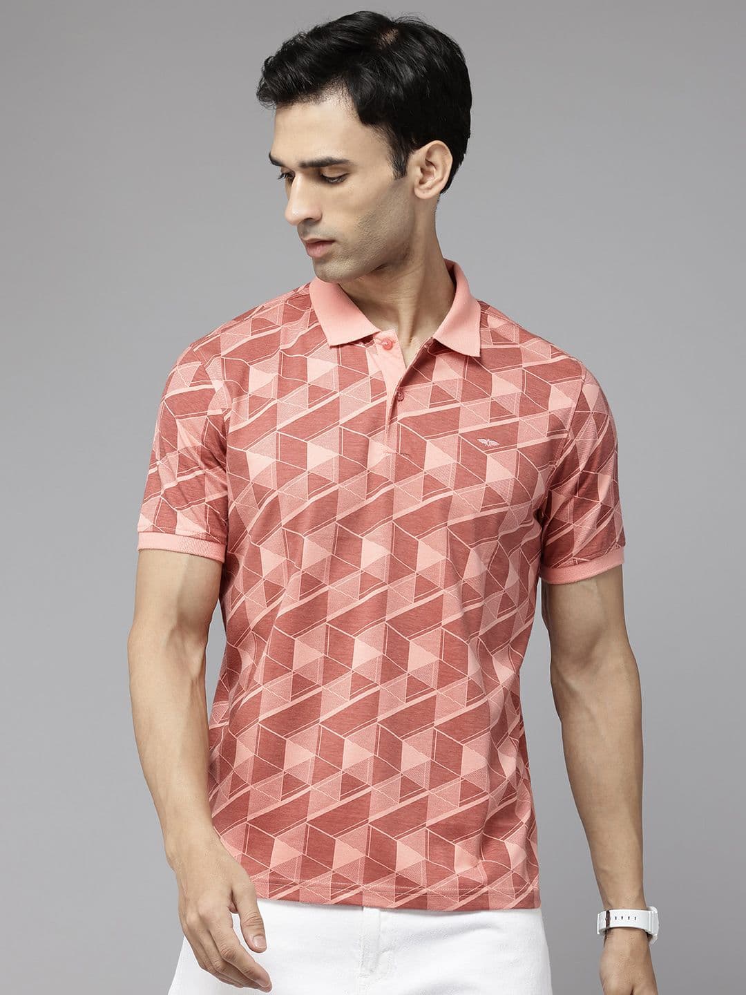 Park Avenue Printed Polo Collar Slim Fit T-shirt - view 1