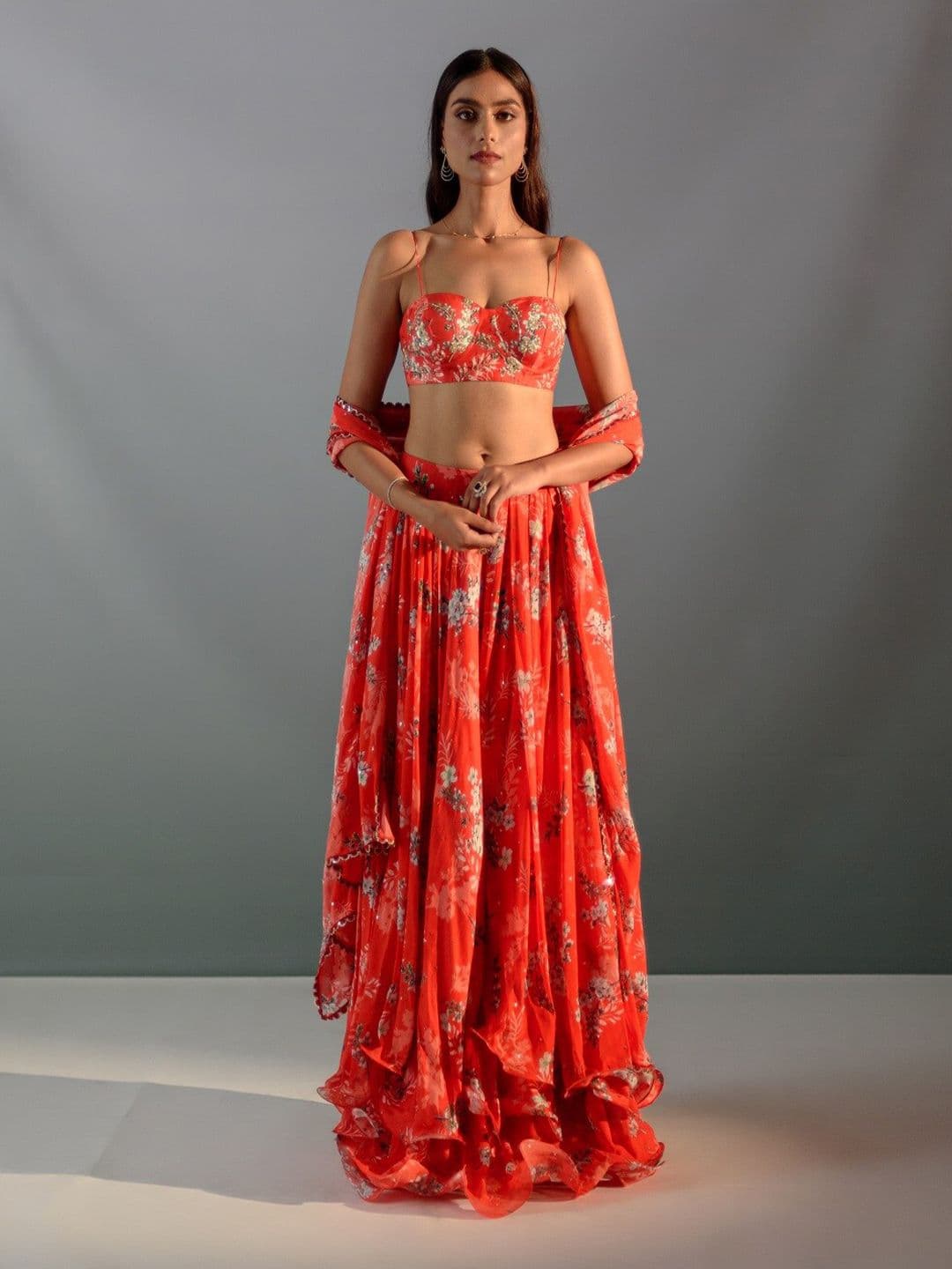 Aaryaa By Kashveen Kohli Embroidered Ready to Wear Lehenga & Blouse With Dupatta - view 1