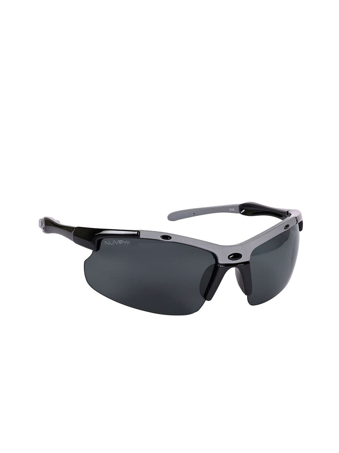 NuVew Unisex Sports Sunglasses with UV Protected Lens-ES_16602-34-NW-9142-BLK-BKGY-SPWA - view 1