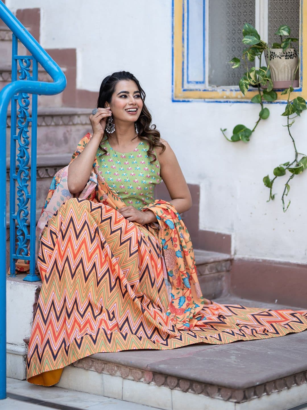 ASPORA Printed Semi-Stitched Lehenga & Unstitched Blouse With Dupatta - view 1