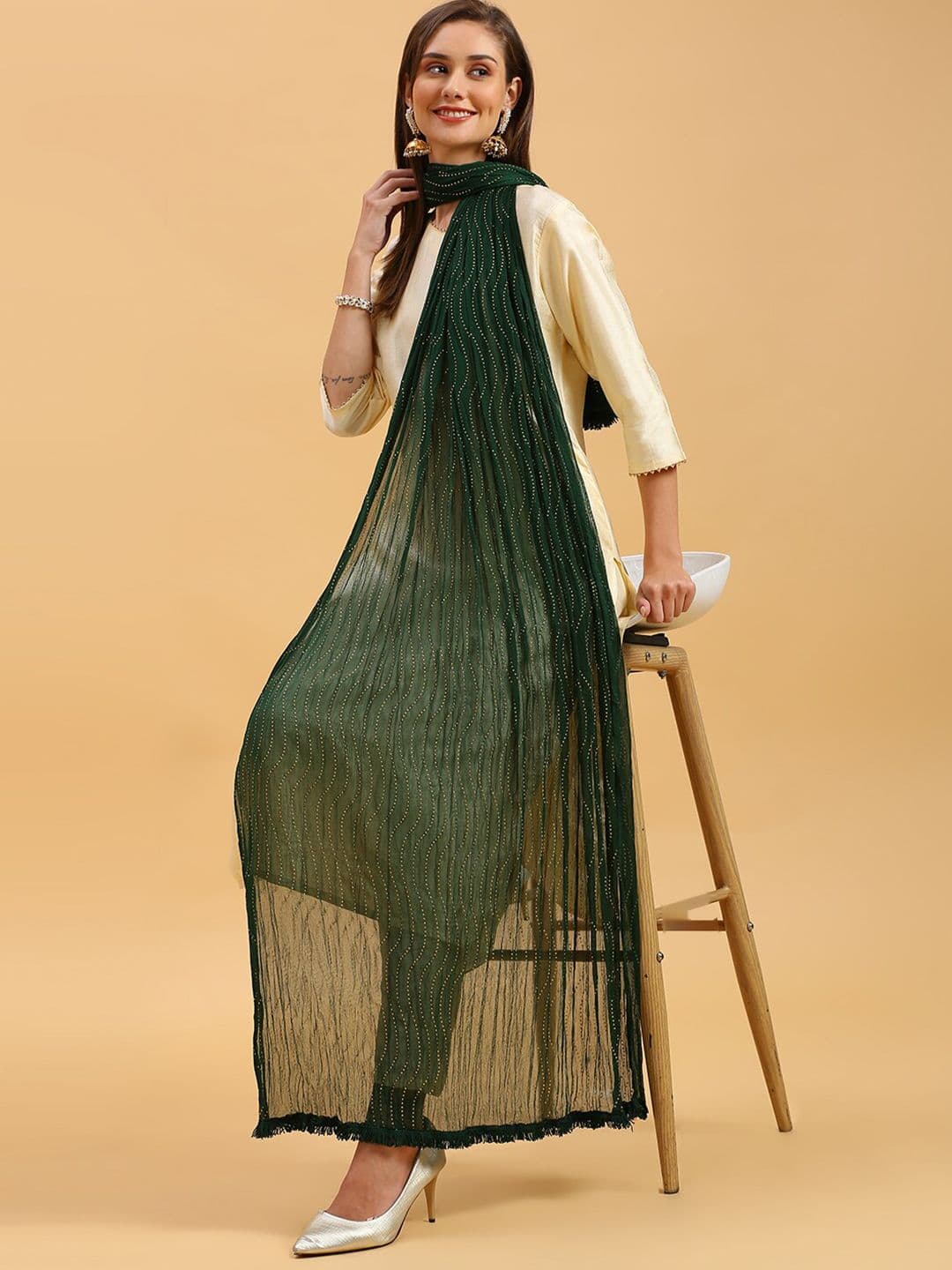 Dupatta Bazaar Embroidered Chiffon Dupatta - view 1