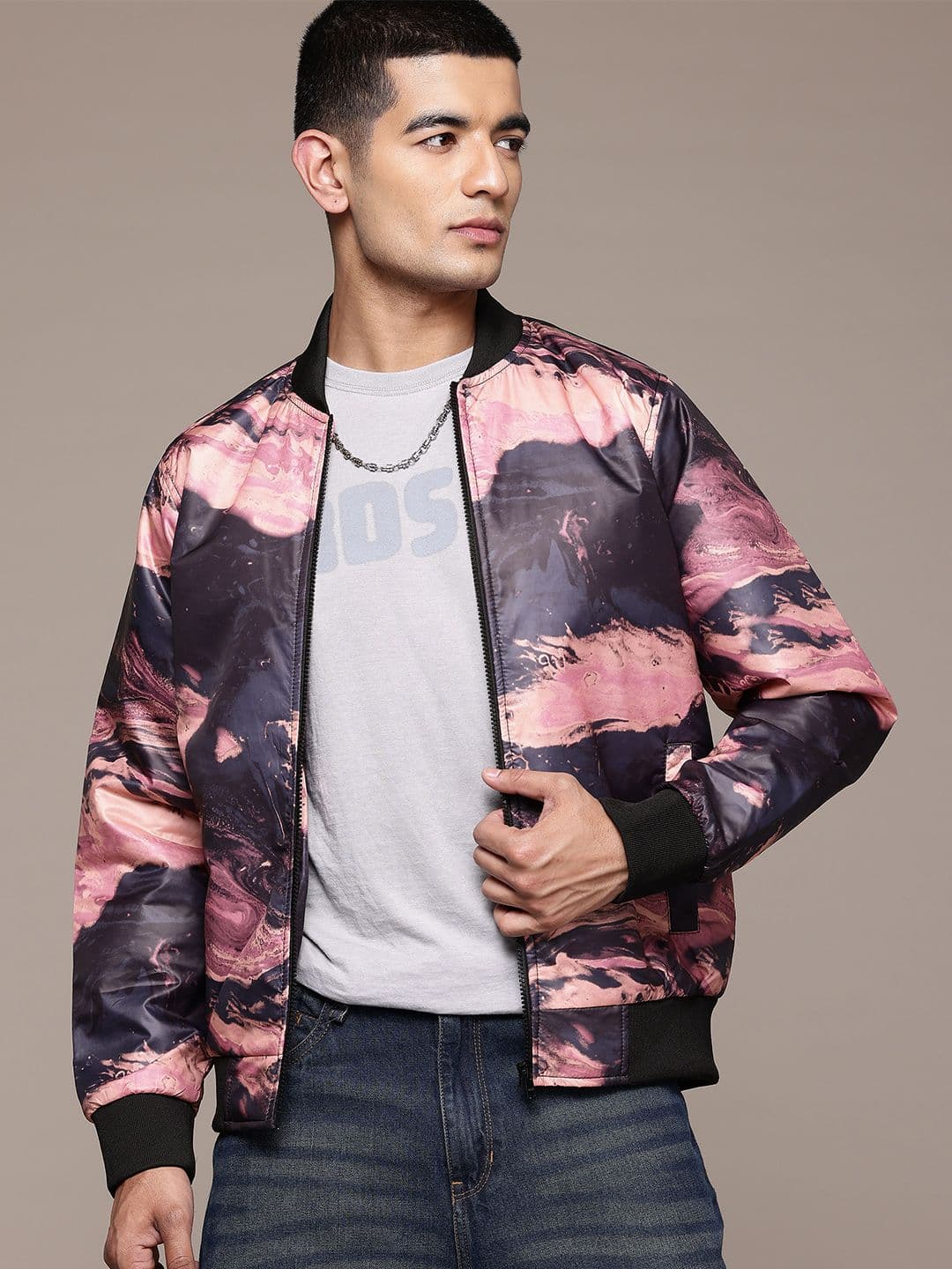 The Roadster Lifestyle Co. Abstract Print Bomber Jacket - view 1