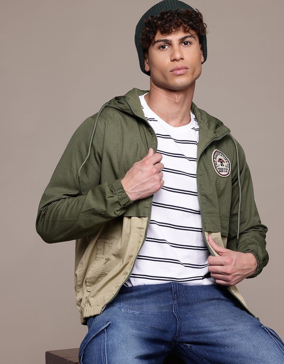 The Roadster Lifestyle Co. Colourblocked Hooded Tailored Jacket - view 1