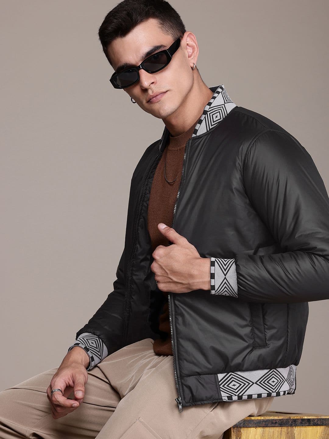 The Roadster Life Co. Mandarin Collar Bomber Jacket - view 1