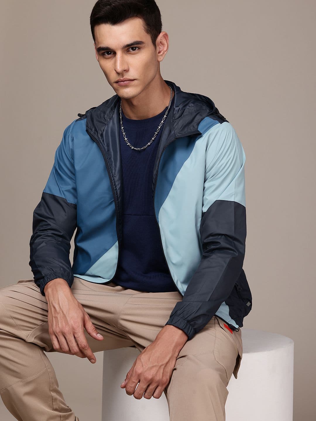 The Roadster Life Co. Colourblocked Hooded Sporty Jacket - view 1