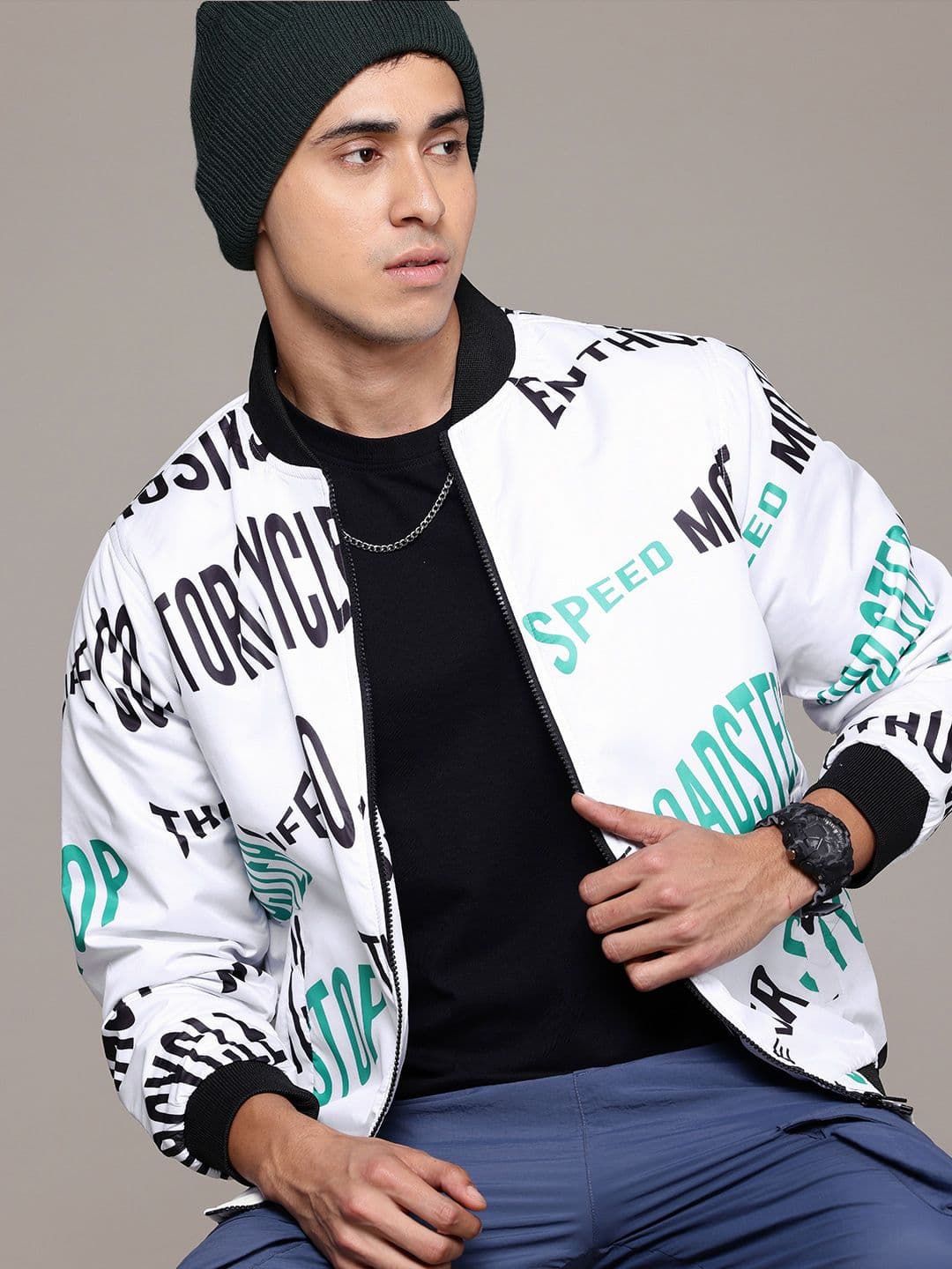 The Roadster Lifestyle Co. Typography Printed Bomber Jacket - view 1