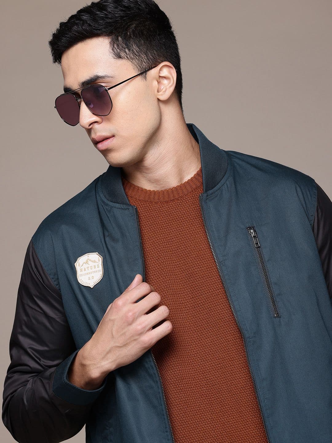 The Roadster Lifestyle Co. Color-Blocked Biker Jacket - view 1