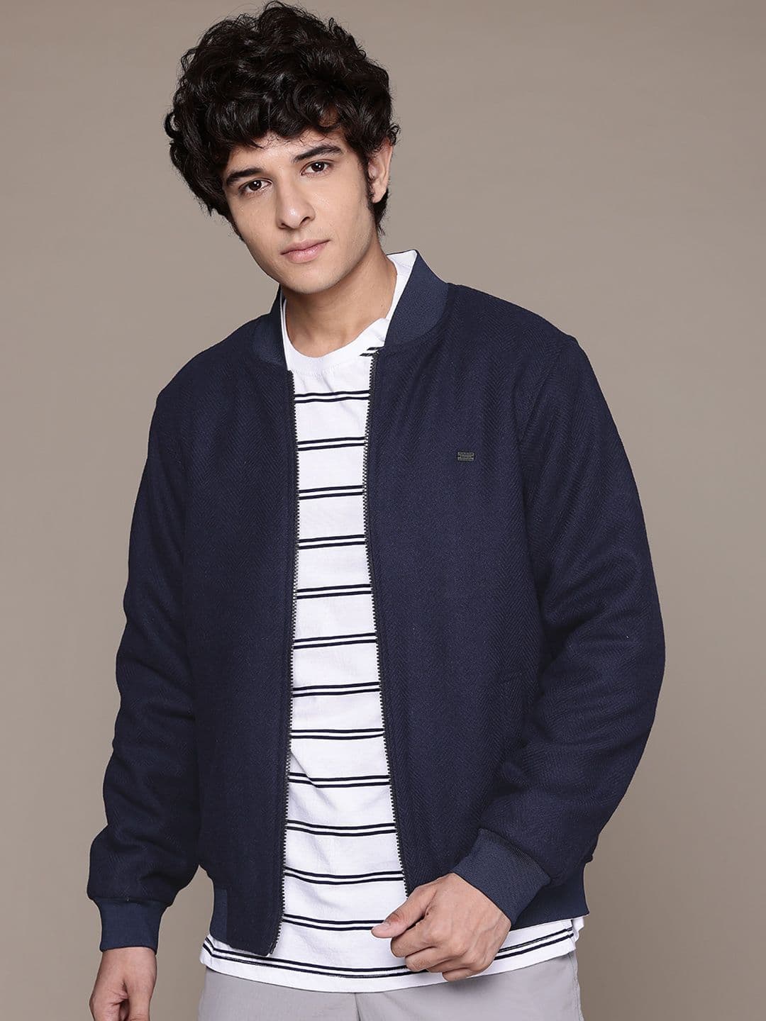 The Roadster Lifestyle Co. Reversible Textured Bomber Jacket - view 1